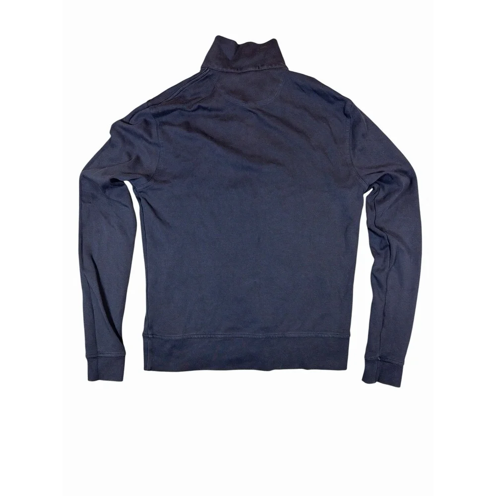 Burberry Brit Mens M Blue 1/4 Zip Pullover Sweater Nova Check Cotton Authentic